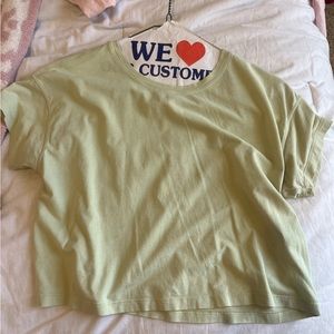 yellow cropped lulu workout top